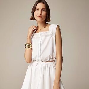 J.Crew Lace-Trimmed Crop Top